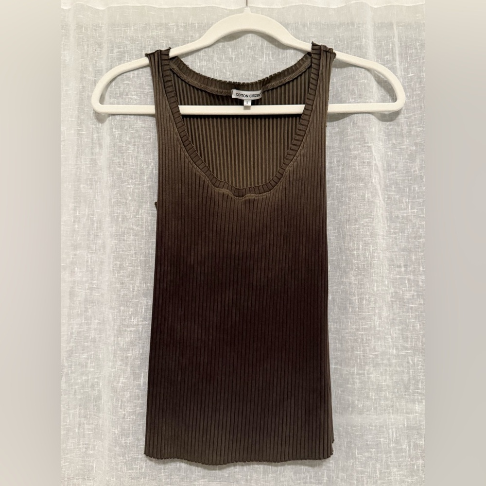 Cotton Citizen Chocolate Ribbed Tank Top